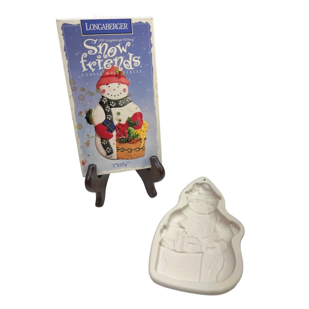 1997 Longaberger Pottery Snow‎ Friends Cookie Mold Chilly